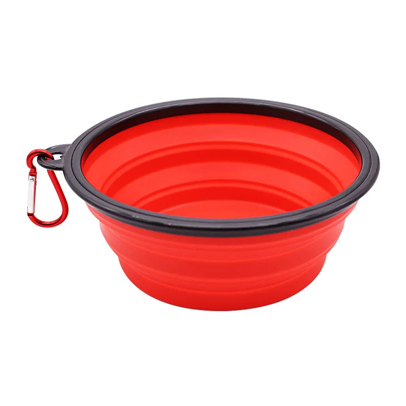 Folding Portable Silicone Dog Feeder & Water Bowl 