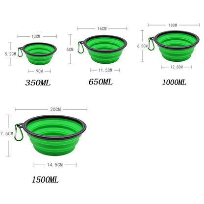 Folding Portable Silicone Dog Feeder & Water Bowl 