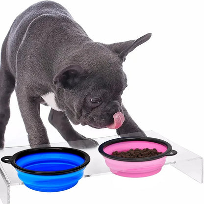Folding Portable Silicone Dog Feeder & Water Bowl 