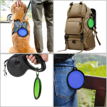 Folding Portable Silicone Dog Feeder & Water Bowl 