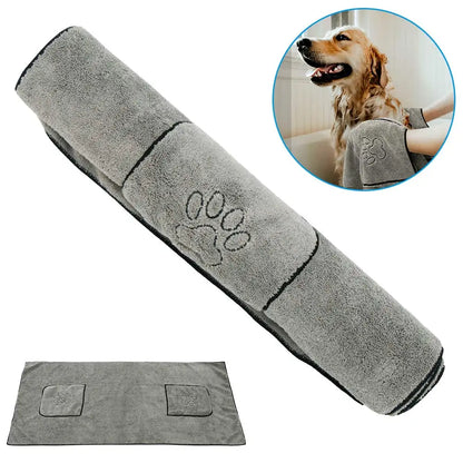 Microfiber Dog Towel with Hand Pockets