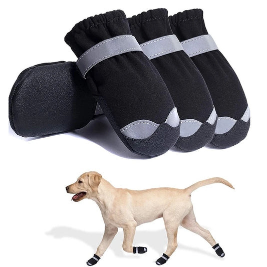 Waterproof Reflective Dog Boots with PVC Soles – Durable Outdoor Shoes for Small, Medium, & Large Dogs
