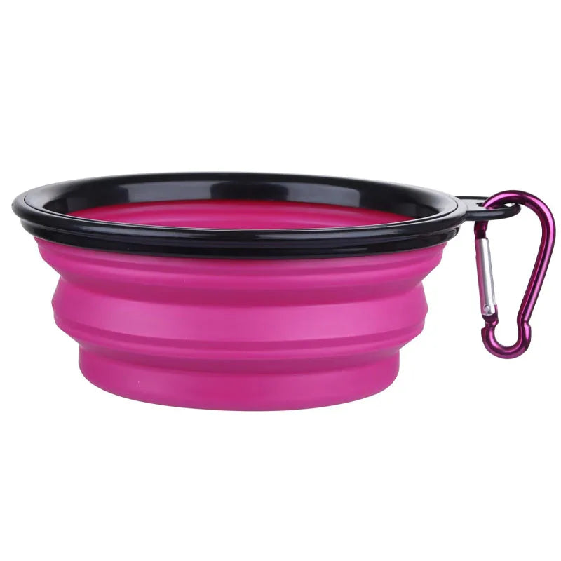 Folding Portable Silicone Dog Feeder & Water Bowl 