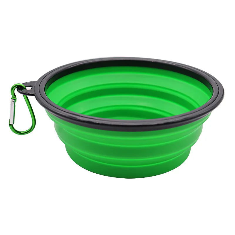 Folding Portable Silicone Dog Feeder & Water Bowl 