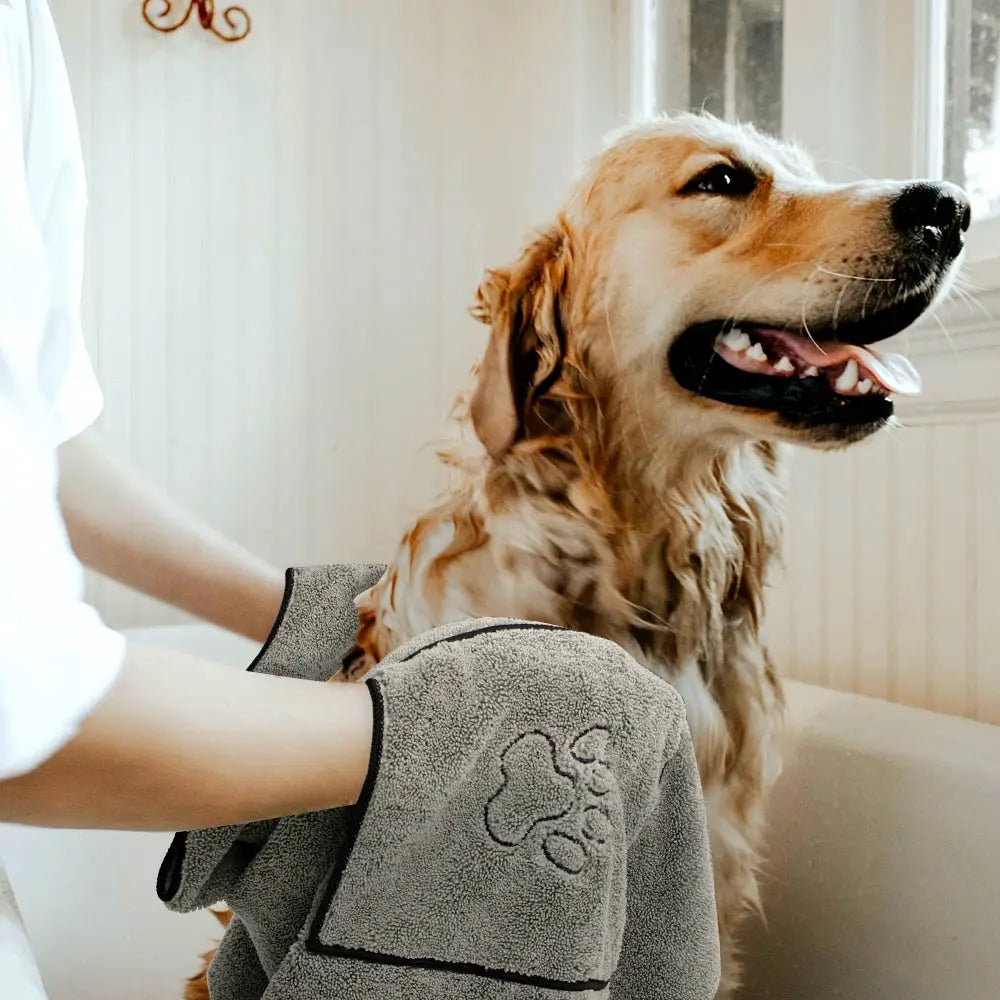 Microfiber Dog Towel with Hand Pockets