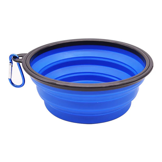 Folding Portable Silicone Dog Feeder & Water Bowl 